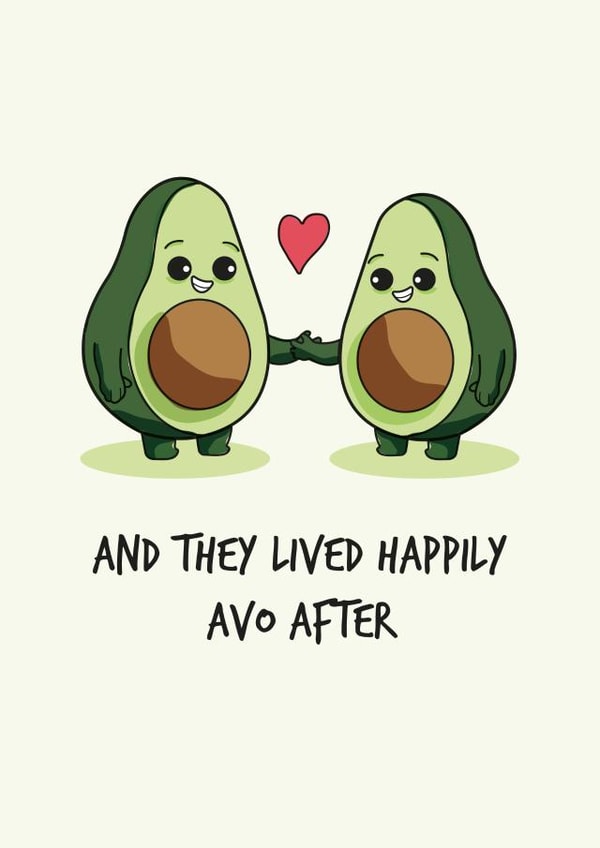 avocado food Valentines Day Card 21552 created by Jack Hopkins