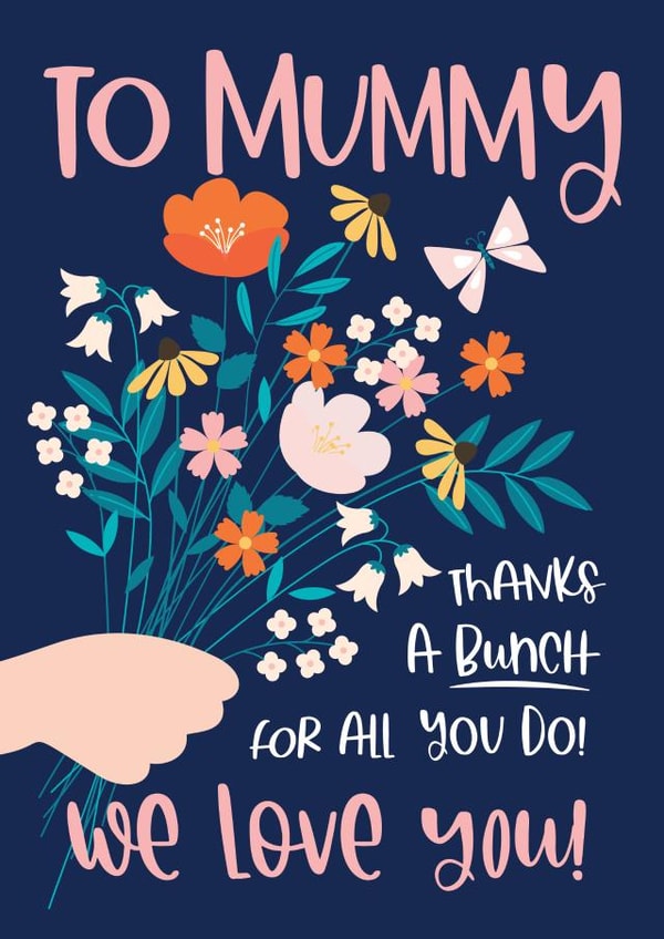 mummy bouquet Mothers Day Card 41183 created by Emoticology Cards