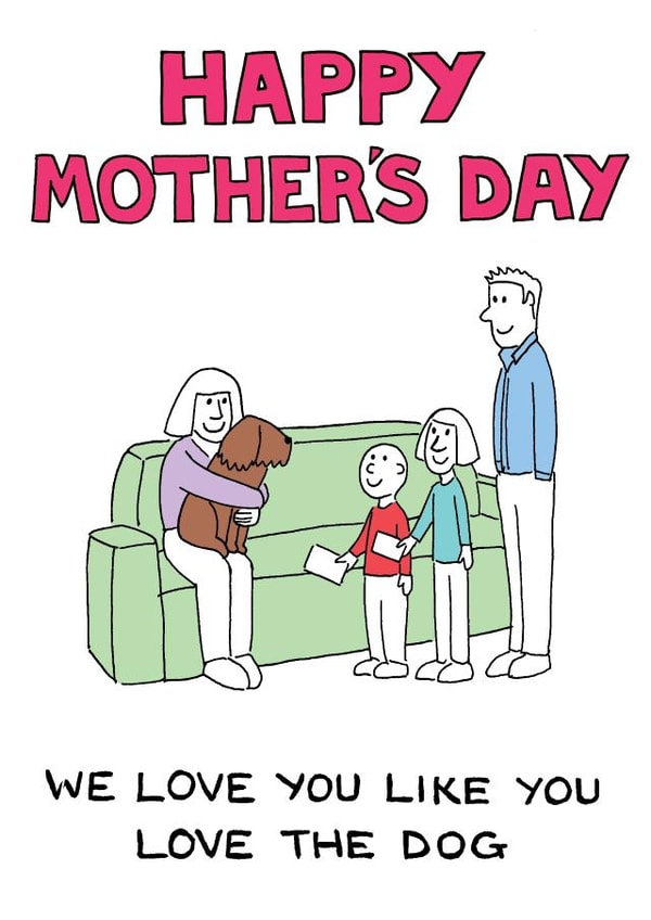 rupertfawcett family Mothers Day Card 1987 created by Off The Leash Cartoons by Rupert Fawcett
