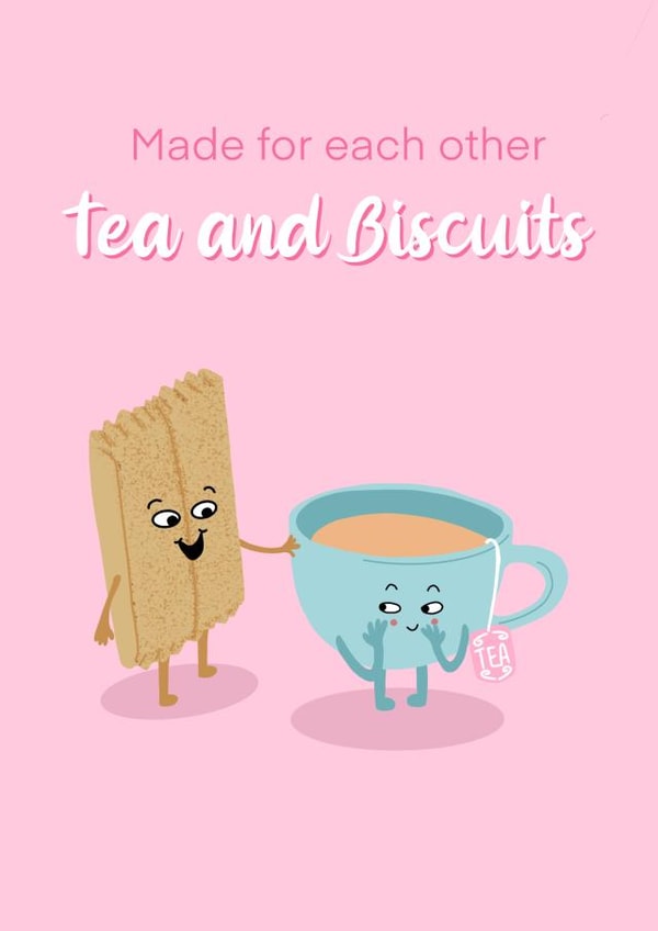 Cute Tea and biscuits  Valentines Day Card 21520 created by Bianca Crew Designs