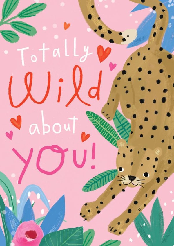 wild leopard Valentines Day Card 44661 created by Sam Wilson