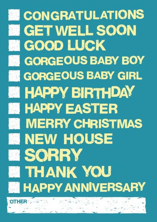 tickbox check list Get Well Card 18904 created by @alocalradgie