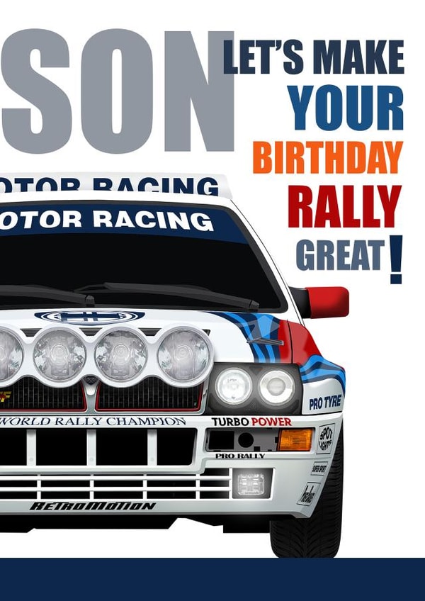 Birthday For Son Rally Car created by RetroMotion Artwork