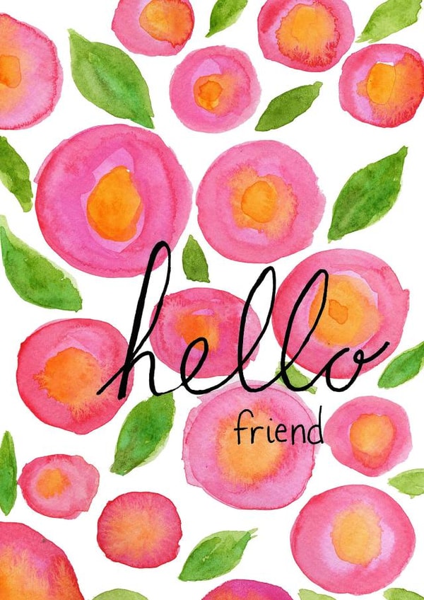 flowers watercolour Love & Friendship Card 20496 created by Sophie Hutchinson