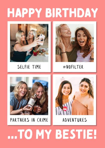 Cute Best Friend Photo Card / Birthday Card - Happy Birthday To My ...