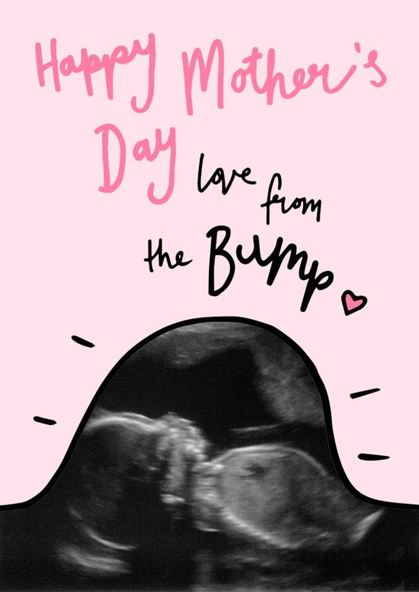 bump baby Mothers Day Personalised Photo Card 11760 created by Oops a doodle