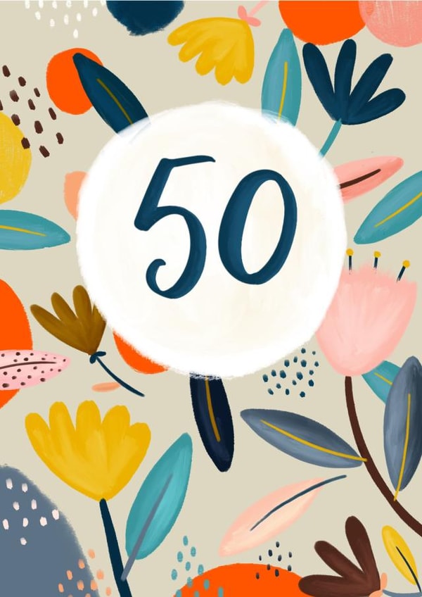 milestone fifty Birthday Card 4324 created by Claire Lefevre