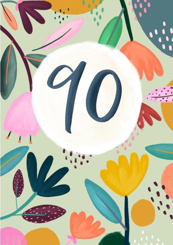 ninety ninetieth Birthday Card 4328 created by Claire Lefevre