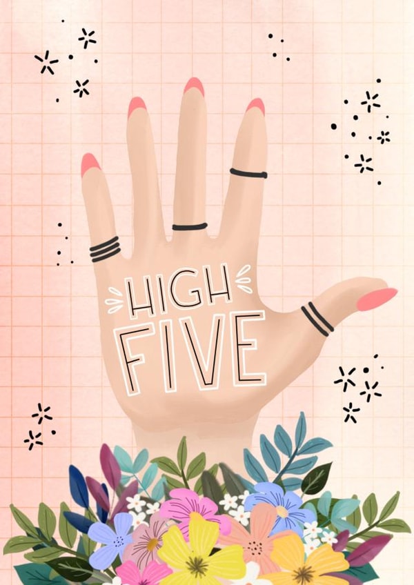 high five hand Congratulations Card 4341 created by Claire Lefevre