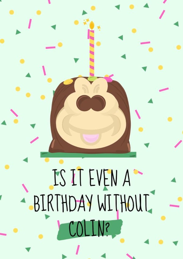 Happy Birthday Colin the Caterpillar Cake Card created by Meg's Creative Outlet