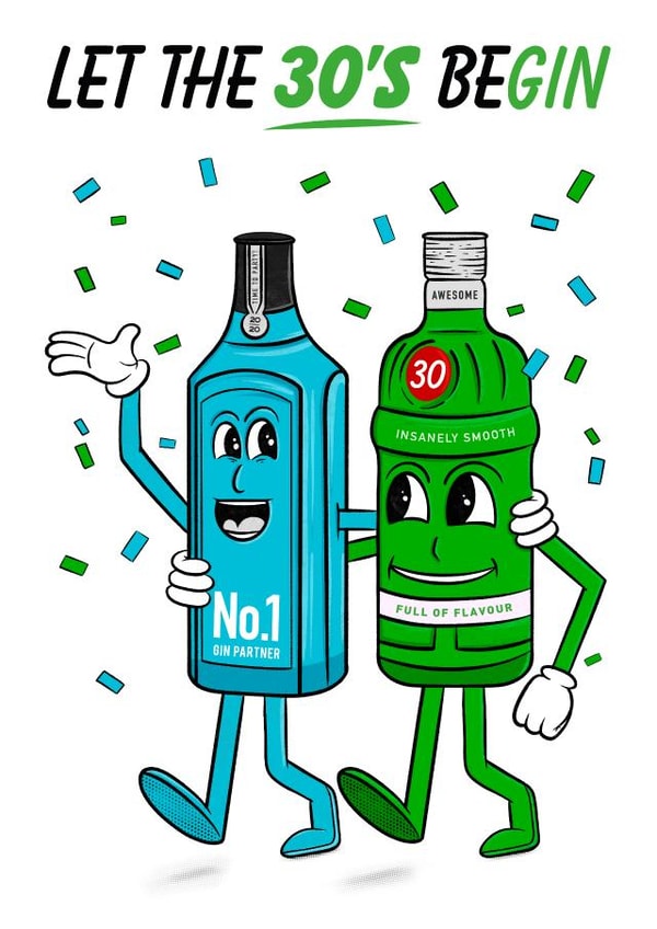 confetti alcohol Birthday Card 21565 created by Magicoscards