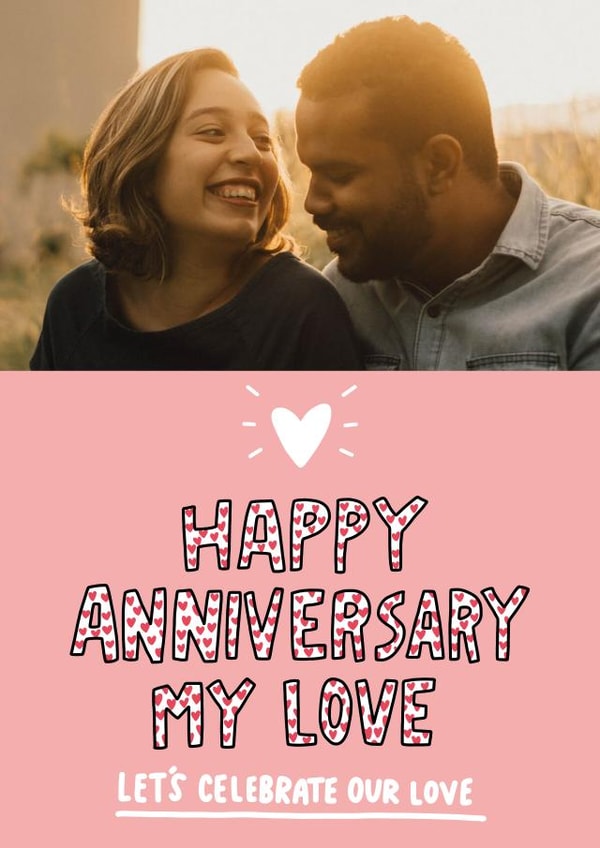 Celebrate love Anniversary Personalised Photo Card 1532 created by Angela Chick