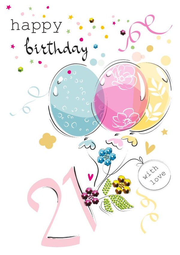 Happy Birthday 21 With Love created by SABIVO Design by Sabina