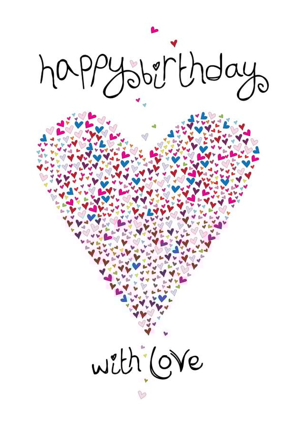 hearts with love Birthday Card 21549 created by Lush Stuff