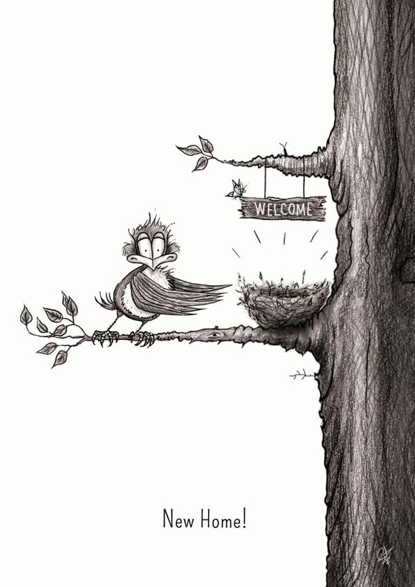 Cute Treehouse New Home Card - Bird Nest - New Home! created by Catherine Flynn