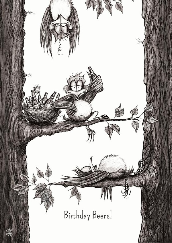 beers cheers Birthday Card 1280 created by Catherine Flynn