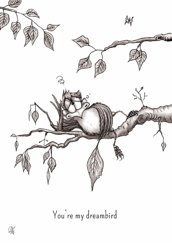 branch bird Thinking of you Card 1283 created by Catherine Flynn