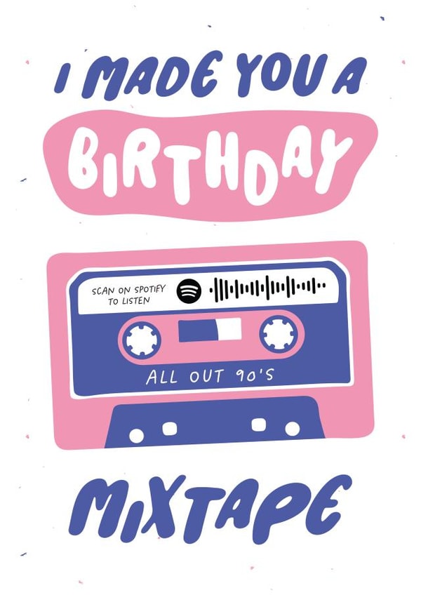 mixtape birthday Birthday Card 4505 created by Joyful Joyful