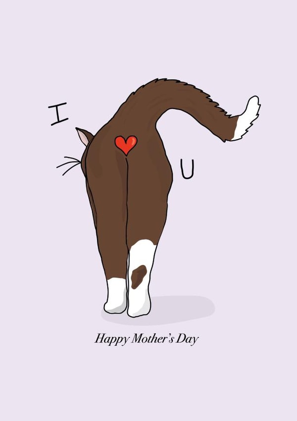 Funny Mothers Day Card - From The Cat - I Love You created by Eat the Moon