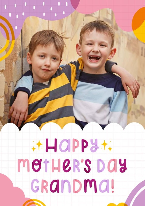 Cute Contemporary Personalised Mother's Day Card / Photo Card - For Grandma - Happy Mother's Day Grandma created by Joanne Hawker