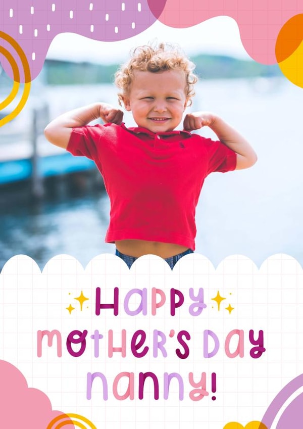 Cute Contemporary Personalised Mother's Day Card / Photo Card - For Nanny - Happy Mother's Day Nanny! created by Joanne Hawker