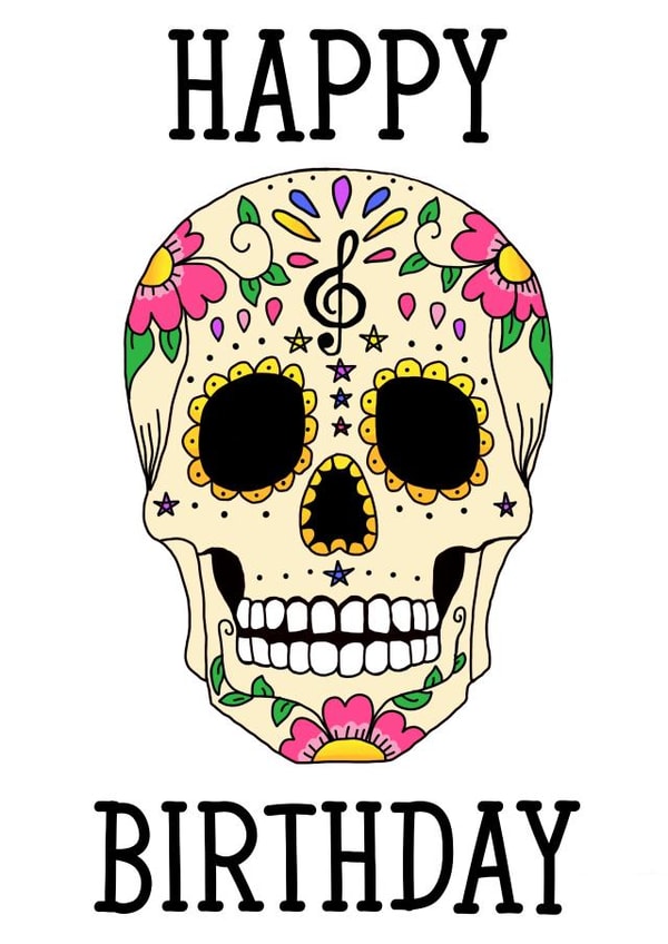 Flowers Music Birthday Card 21630 created by Crispy Choons