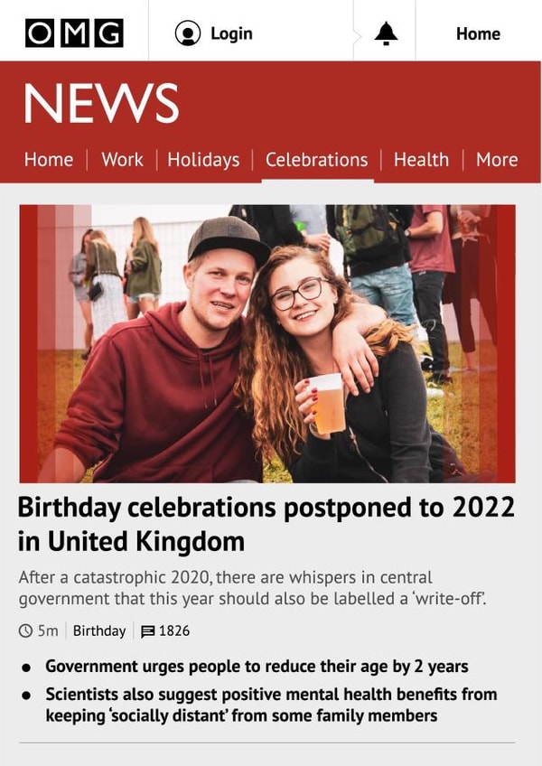 Funny News Birthday Personalised Photo Card 20035 created by Cards from Designers