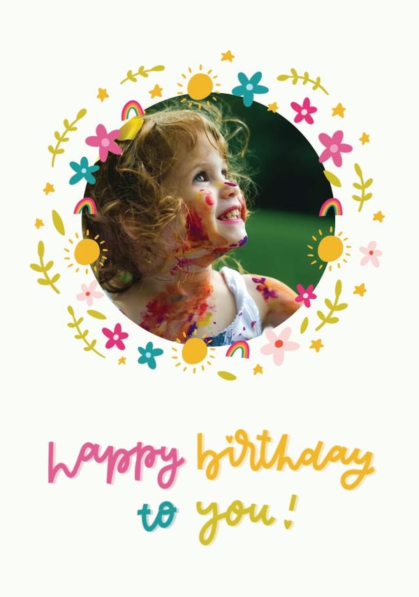 PC flowers Birthday Personalised Photo Card 6404 created by Nicole Julia