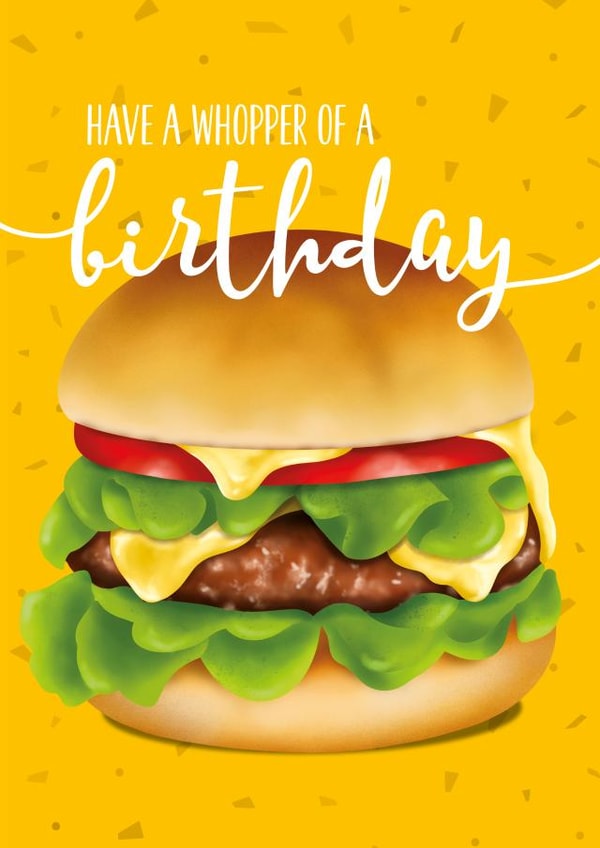 whopper pun Birthday Card 16793 created by Tigerlilly