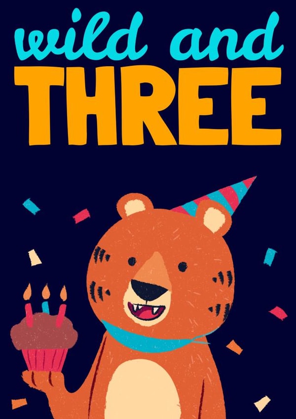 wild tiger Birthday Card 21643 created by Evezee