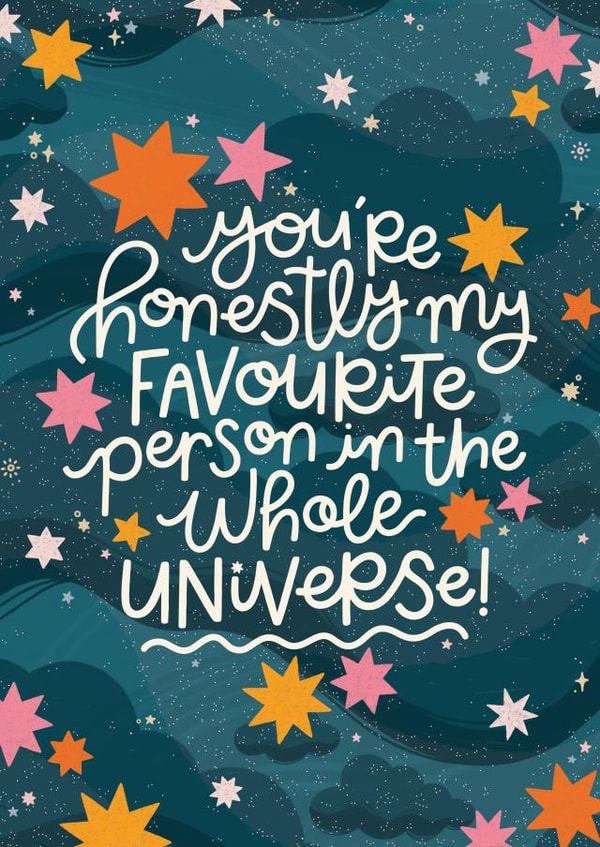 Favourite In The Universe - Star Patterned Card to Show Your Love created by Nyassa Hinde