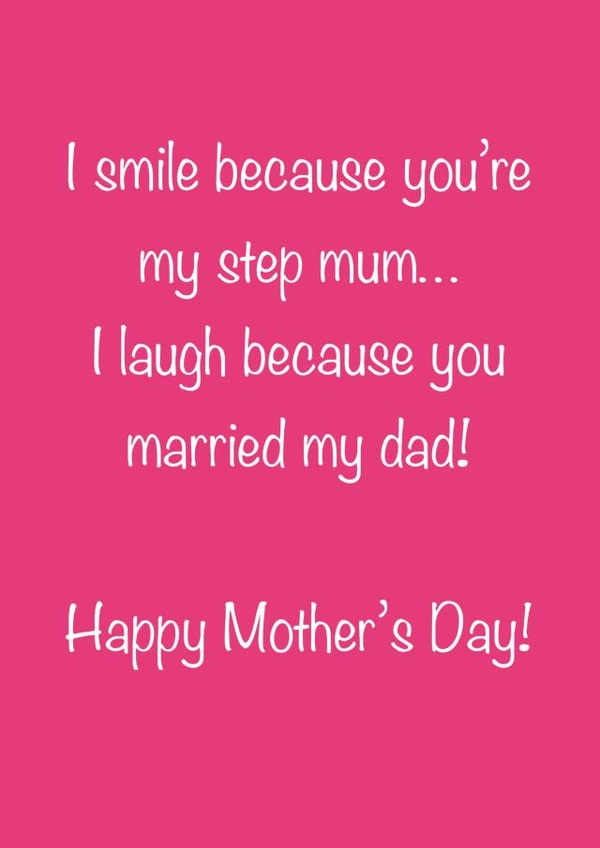 FUNNY MOTHER'S DAY CARD FOR STEP MUM created by Fee Fee