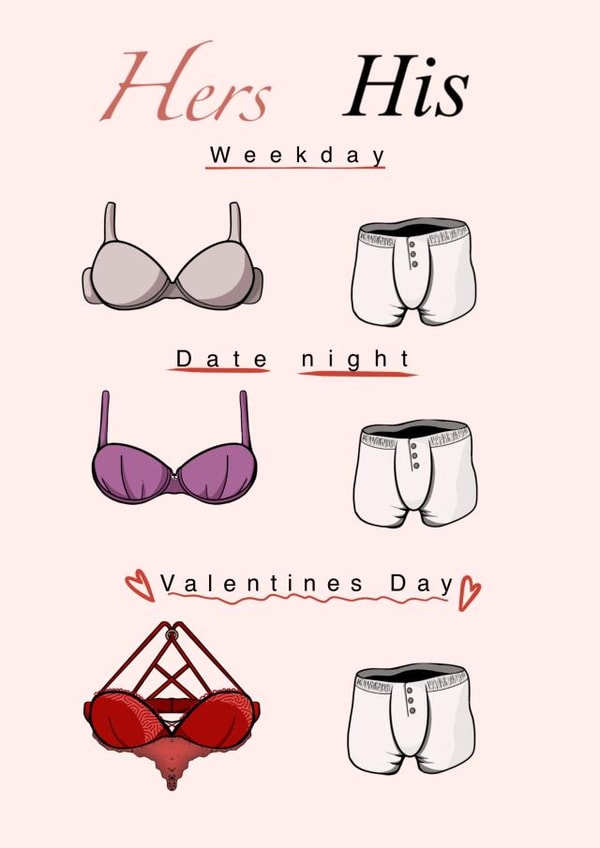 his hers Valentines Day Card 21221 created by Lipstick & Moustaches