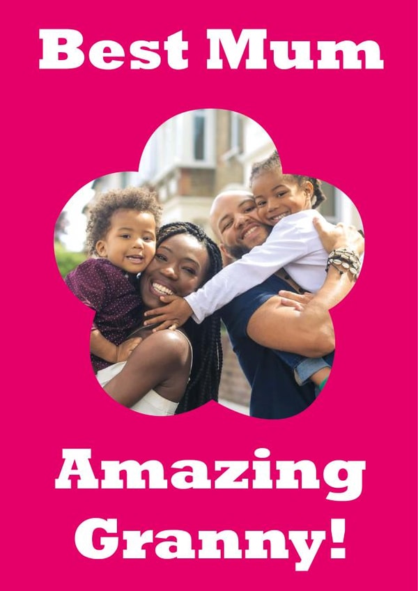 Cute Personalised Flower Mother's Day Card / Photo Card - Best Mum Amazing Granny created by A Ray of Sunshine Cards