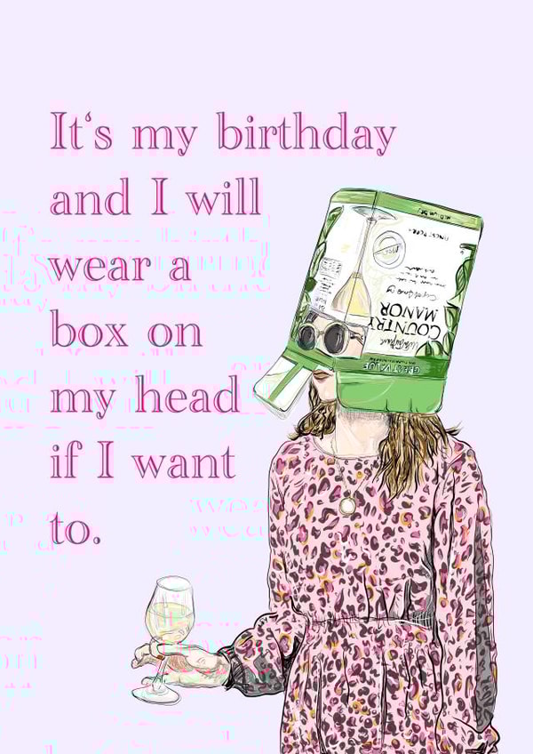 Wine Booze Birthday Card 21668 created by Holly.Ruanne.Draws