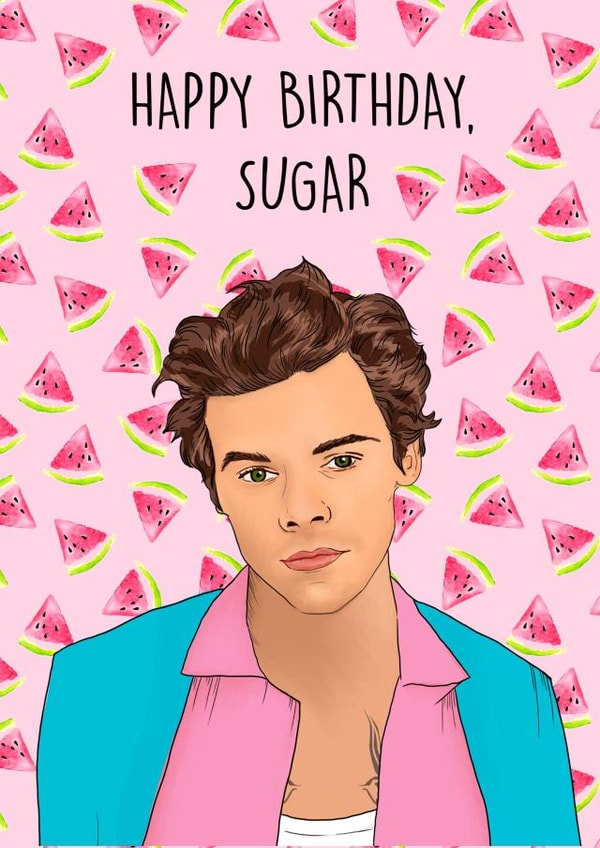 funny harry styles Birthday Card 20814 created by Poppy & Mabel 