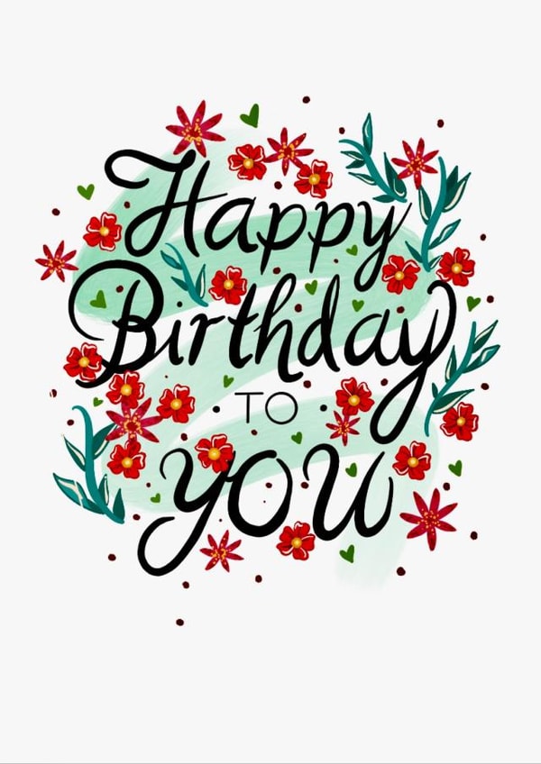 Pretty Floral Birthday Card - Hearts, Flowers And Leaves created by eamberart