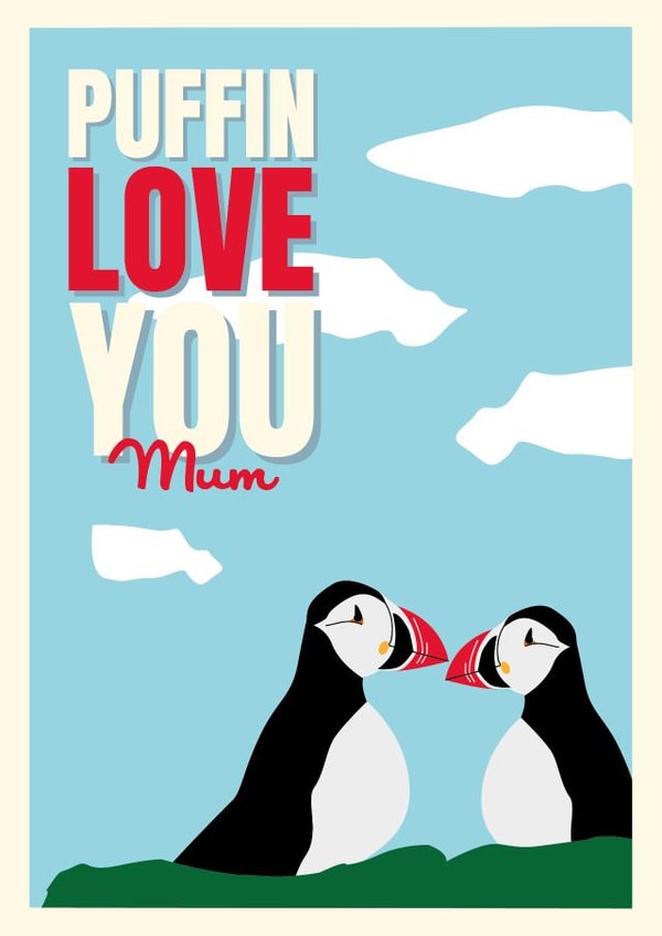 puffins birds Mothers Day Card 41816 created by Cox a Doodle Doo