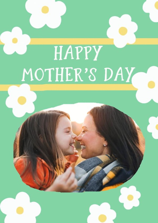 daisy mum Mothers Day Personalised Photo Card 7255 created by Giddy Kipper