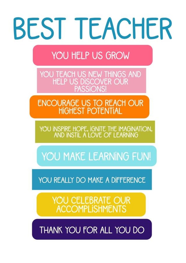 NQT newly qualified teacher  Thank You Card 16271 created by The Arty Apples Limited