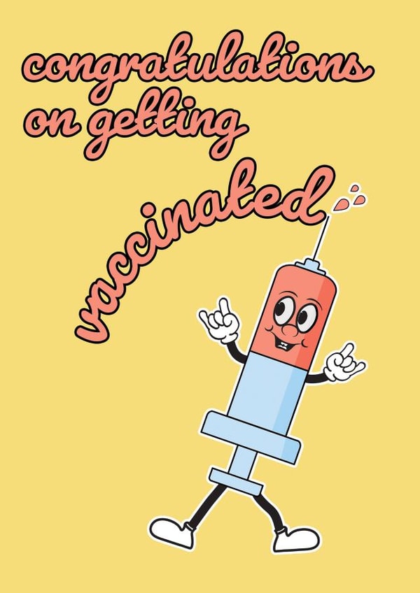 vaccinated vaccination Congratulations Card 45186 created by McNutt's Design