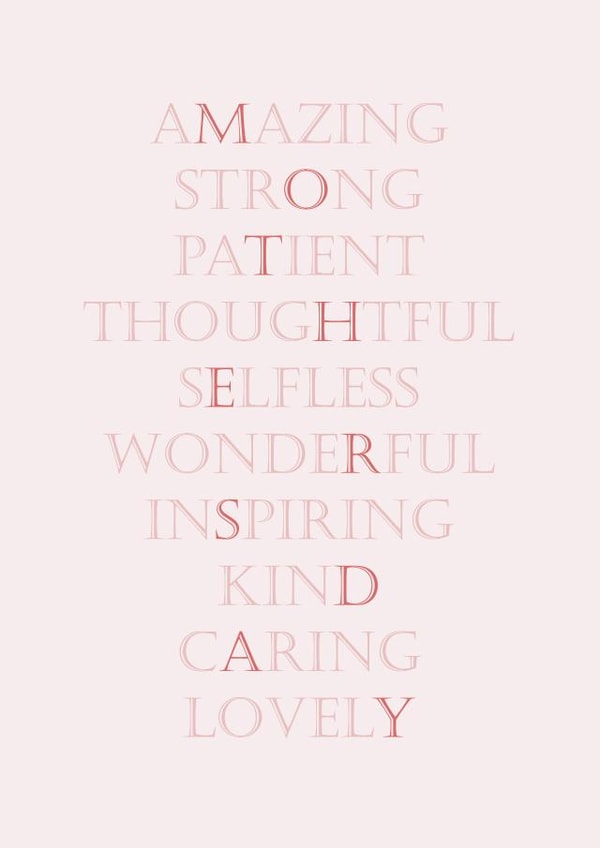 amazing strong Mothers Day Card 21190 created by Craig Amy Design