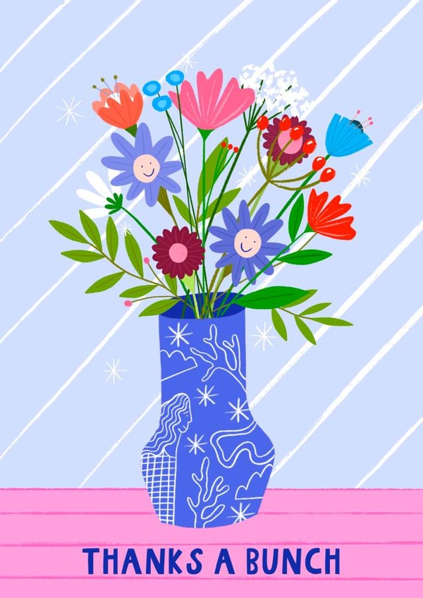 thanks a bunch flowers Thank You Card 7409 | thortful
