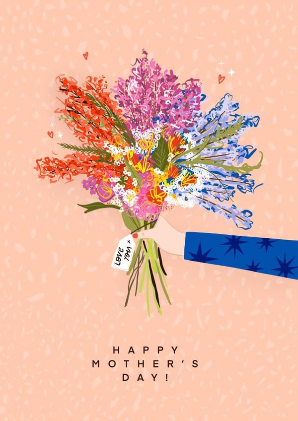 Love you Bunch of flowers Mothers Day Card 43221 created by Elba Able