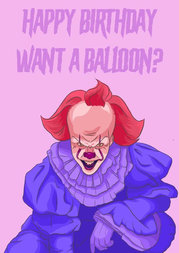 IT Clown Birthday Card 21735 created by Morgan Masters