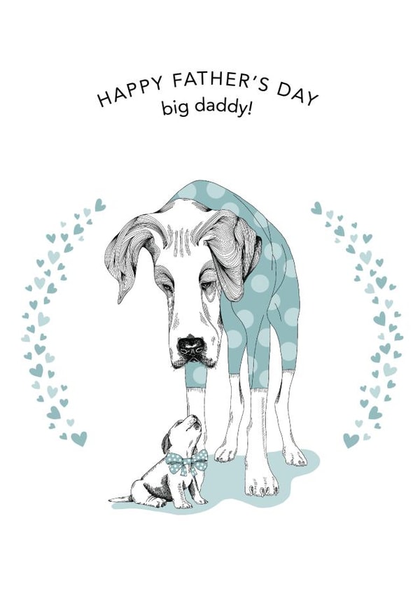 dog big daddy Father's Day Card 30769 created by Dotty Dog Art