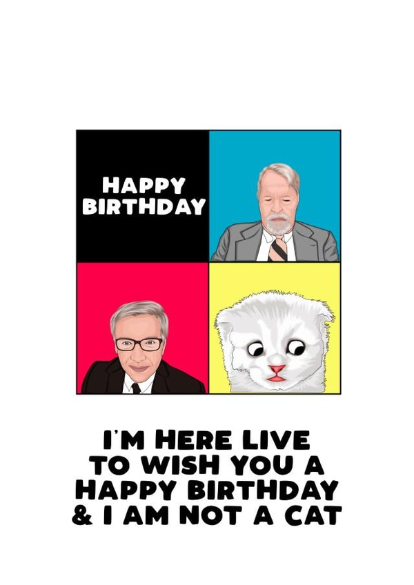 Zoom meeting I am not a cat Birthday card created by Filthy Sentiments