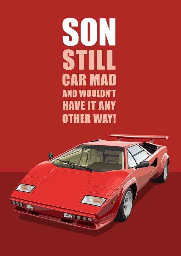 Birthday For Son Supercar. created by RetroMotion Artwork