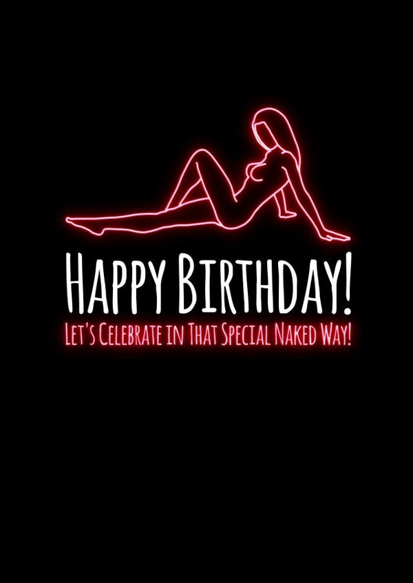 neon rude Birthday Card 13817 created by Simon