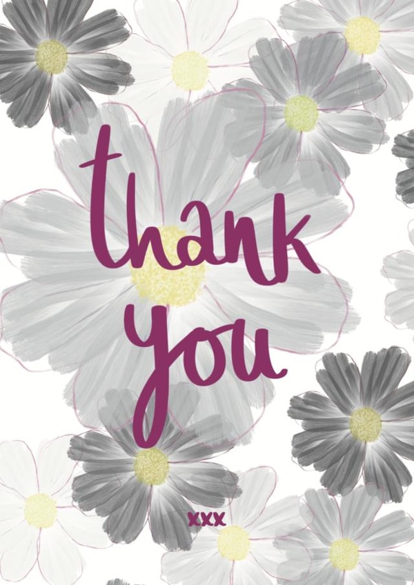 thanks flower Thank You Card 14770 created by Triple Kiss Designs